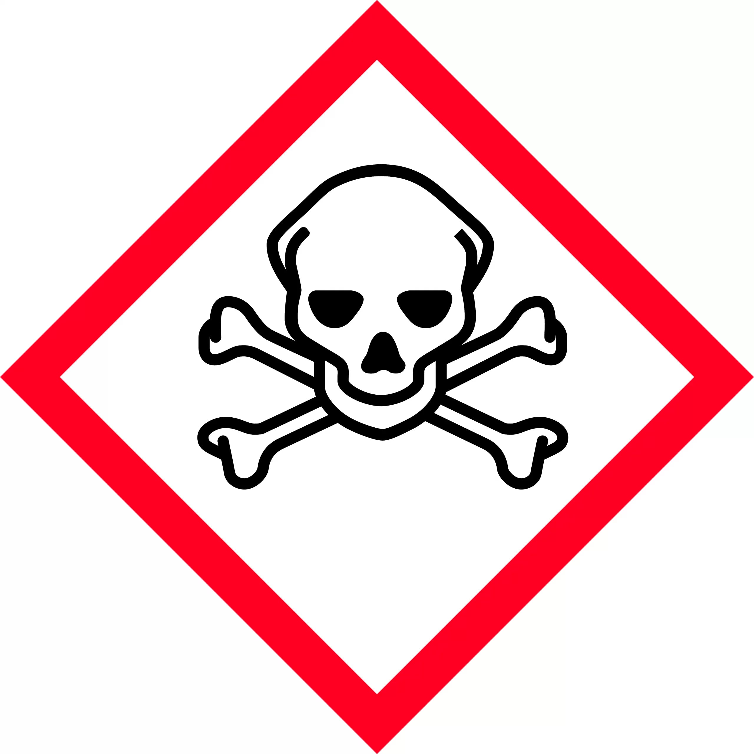 Uniform Safety Signs - 50x50mm - Self Adhesive - Roll of 250 - GHS - Toxic Picto | HLM116.4PAP