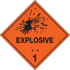 Uniform Safety Signs - 200x200mm - Self Adhesive - Pkt of 5 - Explosive 1 | HLZ101A