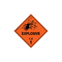 Uniform Safety Signs - 270x270mm - Self Adhesive - Explosive * 2 | HLTM101.2A