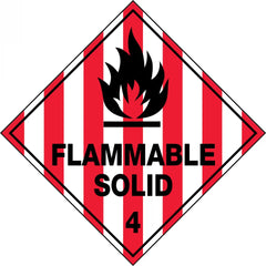 Uniform Safety Signs - 200x200mm - Self Adhesive - Pkt of 5 - Flammable Solid 4 | HLZ104.1A