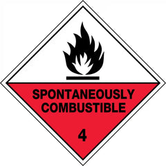 Uniform Safety Signs - 200x200mm - Self Adhesive - Pkt of 5 - Spontaneously Combustible 4 | HLZ104.2A