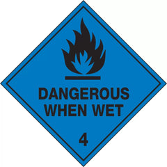 Uniform Safety Signs - 200x200mm - Self Adhesive - Pkt of 5 - Dangerous When Wet 4 | HLZ104.3A