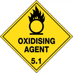 Uniform Safety Signs - 200x200mm - Self Adhesive - Pkt of 5 - Oxidising Agent 5.1 | HLZ105.1A