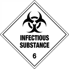 Uniform Safety Signs - 200x200mm - Self Adhesive - Pkt of 5 - Infectious Substance 6 | HLZ106.2A