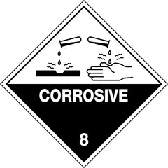 Uniform Safety Signs - 150x150mm - Self Adhesive - Pkt of 5 - Corrosive 8 | HLX108A