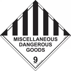 Uniform Safety Signs - 150x150mm - Self Adhesive - Pkt of 5 - Miscellaneous Dangerous Goods 9 | HLX109A