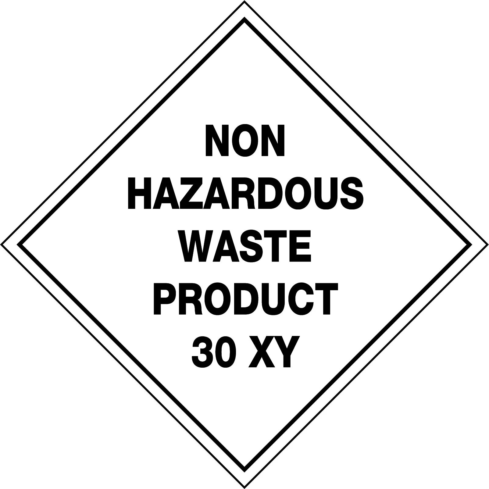 Uniform Safety Signs - 270x270mm - Poly - Non Hazardous Waste Product 30 XY | HLTM112P