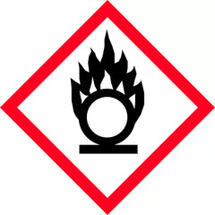 Uniform Safety Signs - 270x270mm - Self Adhesive - GHS - Oxidising Picto | HLTM116.6A
