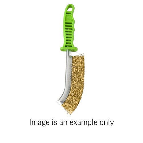 Union Hand Brush 0.35mm Brass Wire Green Plastic Handle