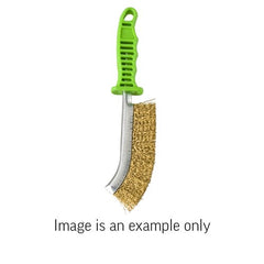 Union Hand Brush 0.35mm Brass Wire Green Plastic Handle