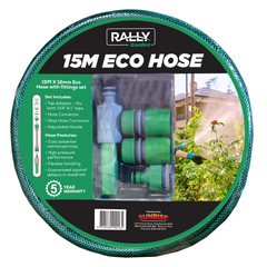 Rally - Garden Hose - Eco Hose 15M x 12mm (with Fittings) | HOSE15WF