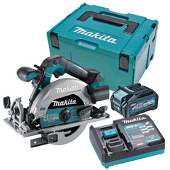Makita Tools - 40V Max Brushless AWS* 165mm (6-1/2") Circular Saw - Includes 4.0Ah Battery Single Port Rapid Charger & Makpac Case Type 3. *AWS Receiver sold separately (198901-5) | HS012GM101