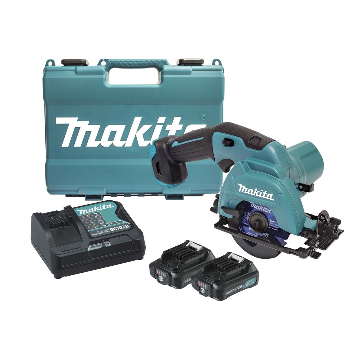 Makita Tools - 12V Max Circular Saw Kit - Includes 2 x 2.0Ah Batteries Rapid Charger & Case | HS301DSAE