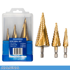 Hansa - 3 Piece Step - Drill Set - Cobalt Steel | HSD-3C
