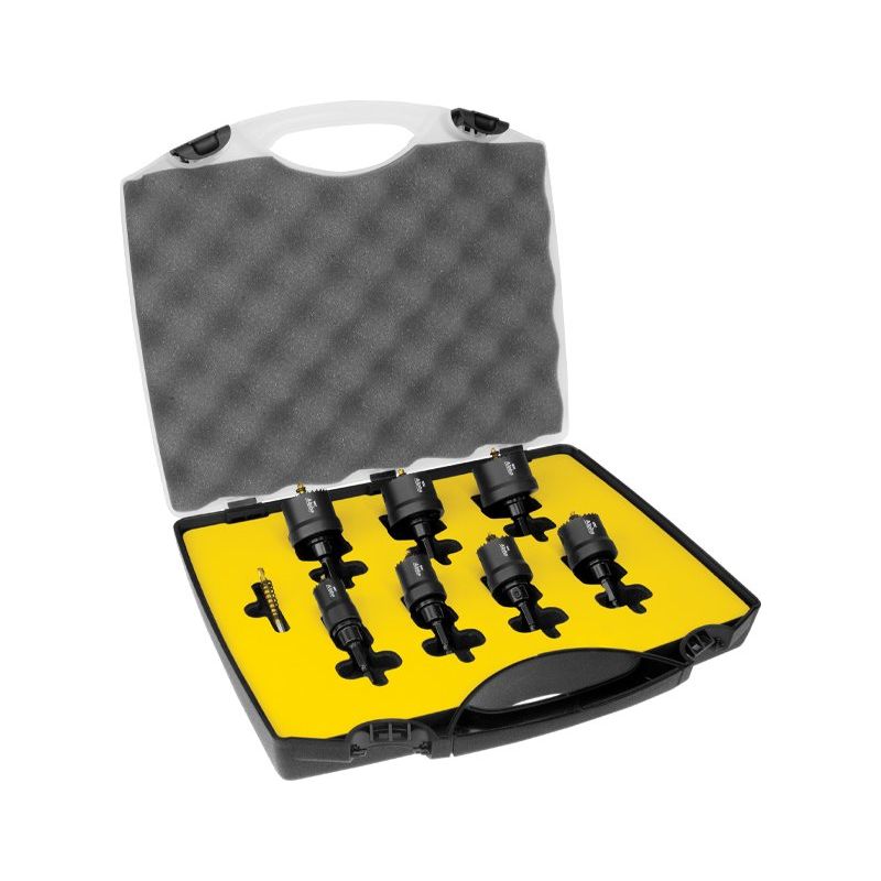 Fine Tooth Cordless Hole Saw 8 Piece Set
19,22,25,29,32,35 & 38mm plus spare pilot drill and hex key