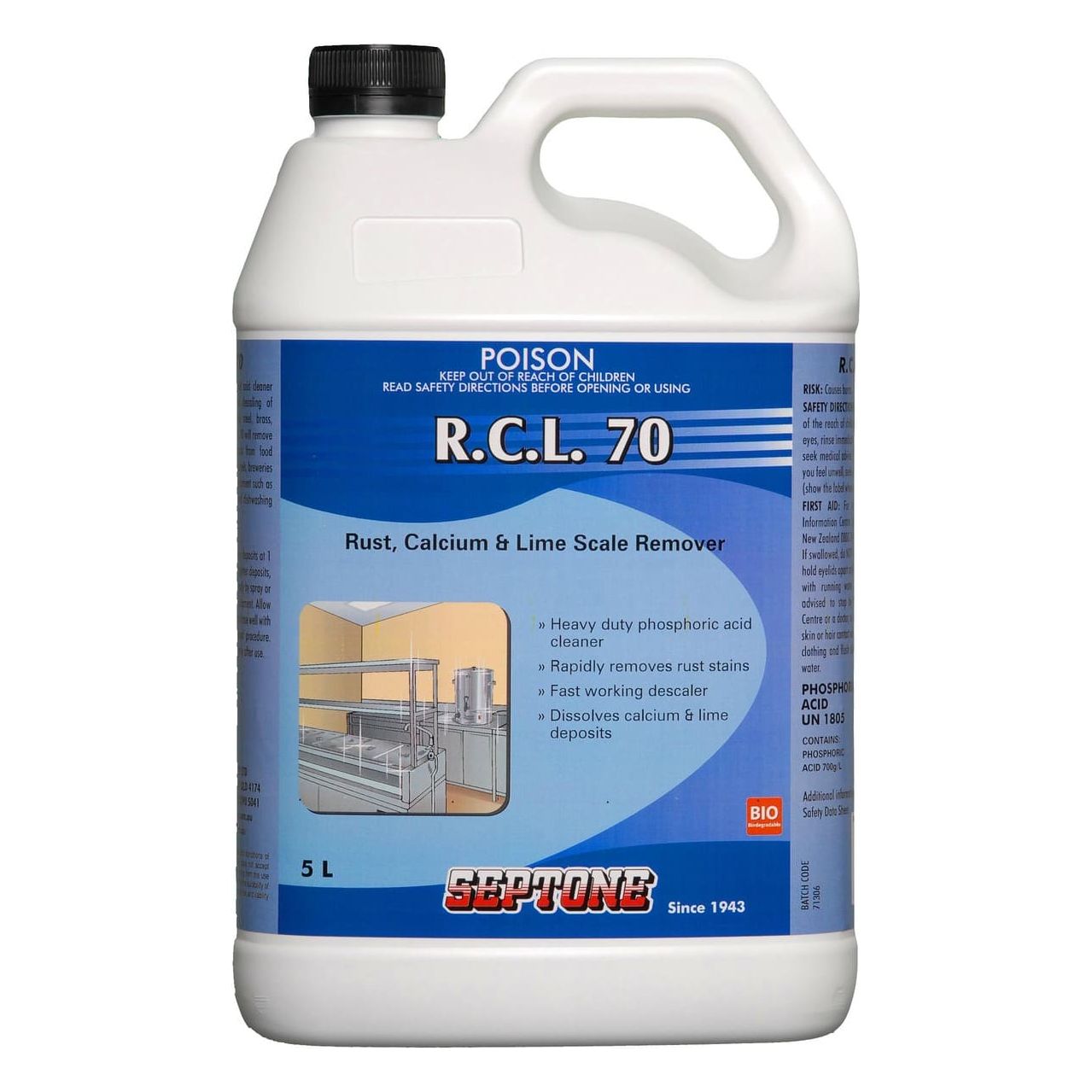 Septone - Rcl 70 Rust, Calcium Lime Scale Remover 5l | HSRCL5