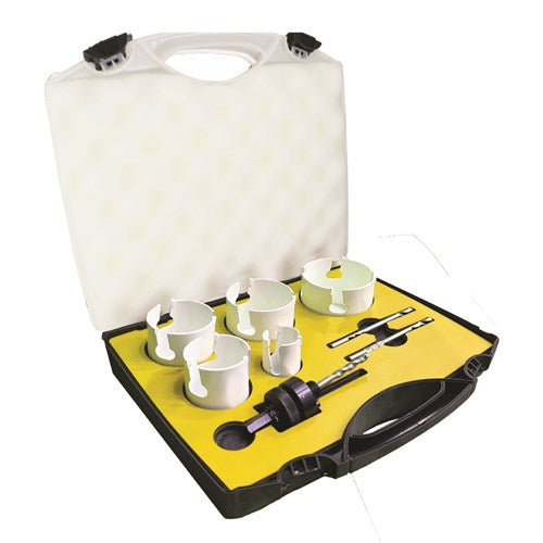 7pce Joiners TCT Holesaw Kit (35,54,60,68,80mm)