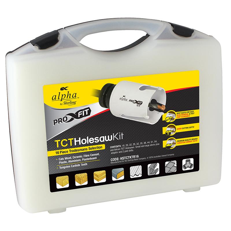 16pce TCT Multi-Purpose Holesaw Kit (16,20,22,25,32,35,38,44,51,54,64mm)