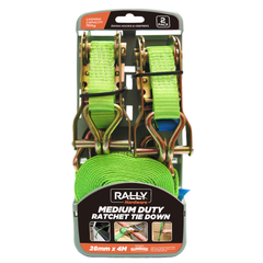 Rally - Tie Downs - with Ratchet, 28mm x 4M (Pack of 2 pcs) | HSTD280402