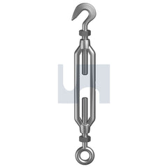 Hobsons - M5 x 70 - Turnbuckle Hook & eye - 316 Stainless - A4 | HTB16HEM05