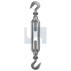 Hobsons - M20 x 300 - Turnbuckle Hook & hook - 316 Stainless - A4 | HTB16HHM20