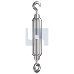 Hobsons - M20 x 300 - Mild Steel Turnbuckle Hook & eye - Hot Dip Galvanised | HTBMSGHEM20