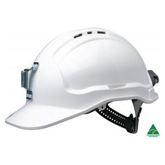 Maxisafe - Tuffgard Vented Hard Hat With Sliplock Harness And Metal Lamp Bracket | HTG57ML-WH
