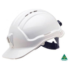 Maxisafe - Tuffgard Vented Hard Hat With Sliplock Harness And Plastic Lamp Bracket | HTG57PL-WH