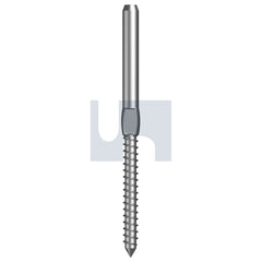 Hobsons - 3.2 x 90 316 STAINLESS HEC / A4 TERMINAL SWAGE LAG SCREW (Pack of 1)