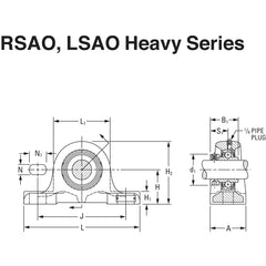 Timken - Wide Inner Ring with Pillow Block Housing (Sealed With Collar) - 2.19" Bore | SAOL2.11/16
