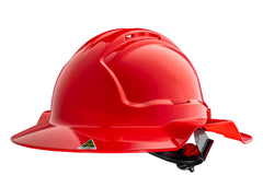 Red Broad Brim Vented Hard Hat – Ratchet | HVB570-R