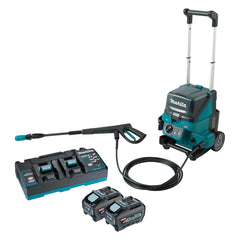 Makita Tools - 40V Max Brushless Pressure Washer Kit - Includes 2x 5.0Ah Batteries & Dual Port Rapid Charger | HW001GT201