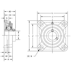 Timken - Four-Bolt Flange Unit for 2-7/16" Shaft | UCF212-39