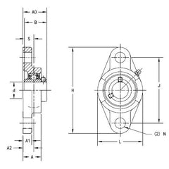 Timken - Two-Bolt Flange Unit for 2-3/8" Shaft | UCFL212-38