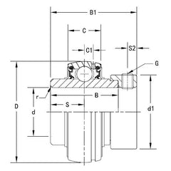 Timken - Insert Ball Bearing (Light Duty) Inner Diameter 2-1/8" | UEL211-34