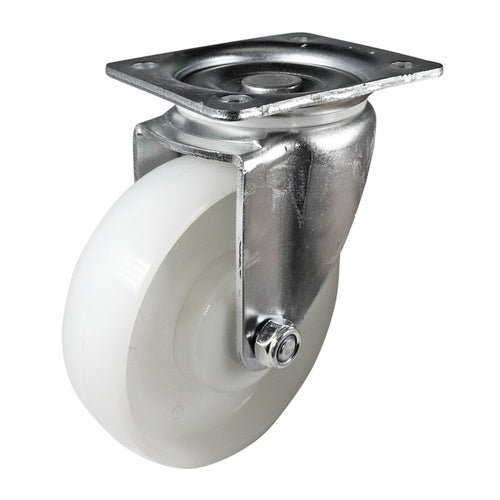 EHI - 125mm White Nylon Swivel Plate Castor | I32AZ48K125