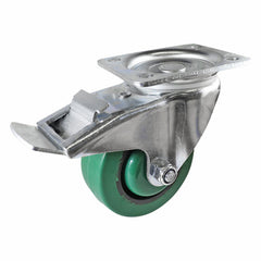 EHI - 100mm Green Rubber Swivel Plate Brake Castor | I32TZ47K100