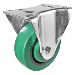 EHI - 100mm Green Rubber Fixed Plate Castor | I33AZ47K100