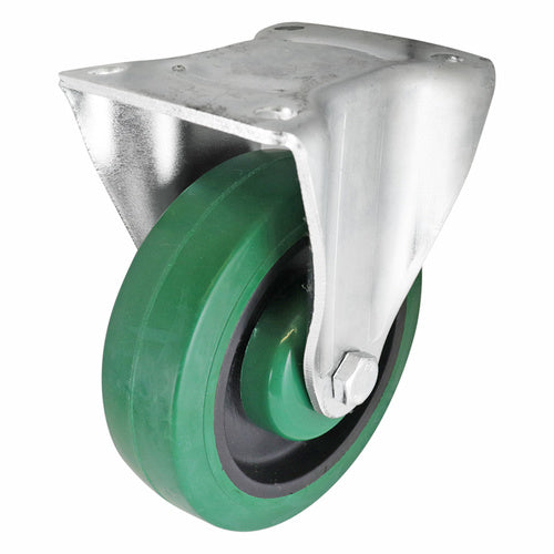 EHI - 125mm Green Rubber Fixed Plate Castor | I33AZ47K125