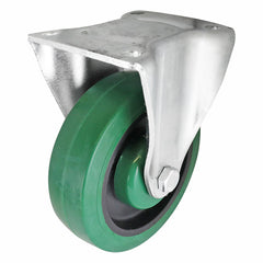 EHI - 125mm Green Rubber Fixed Plate Castor | I33AZ47K125