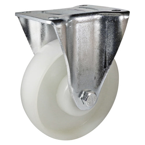 EHI - 125mm White Nylon Fixed Plate Castor | I33AZ48K125