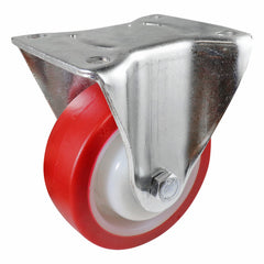 EHI - 100mm Red Urethane Fixed Plate Castor | I33AZ50K100