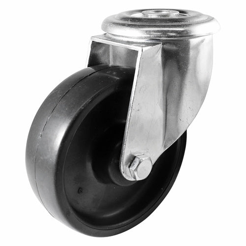 EHI - 100mm Black Poly Bolt Hole Castor | I41A00G100
