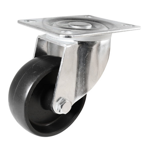 EHI - 80mm Black Poly Swivel Plate Castor | I42A00G80