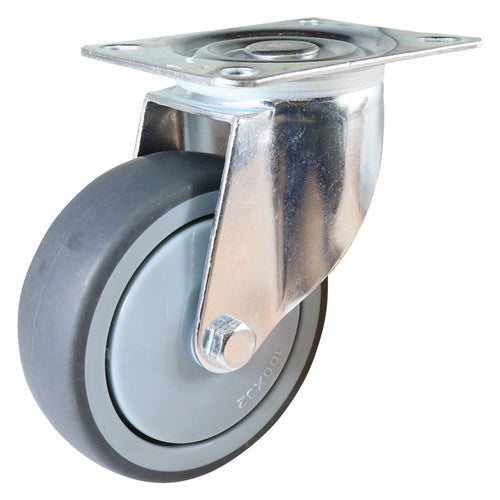 EHI - 100mm Grey Rubber Swivel Plate Castor | I42A34K100