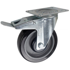 EHI - 100mm Black Poly Swivel Plate Brake Castor | I42T00G100