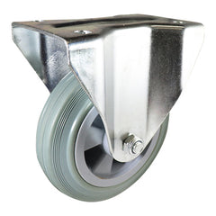 EHI - 160mm Grey Rubber Fixed Plate Castor | I43A06R160