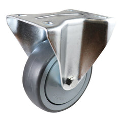 EHI - 100mm Grey Rubber Fixed Plate Castor | I43A34K100
