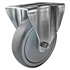 EHI - 125mm Grey Rubber Fixed Plate Castor | I43A34K125