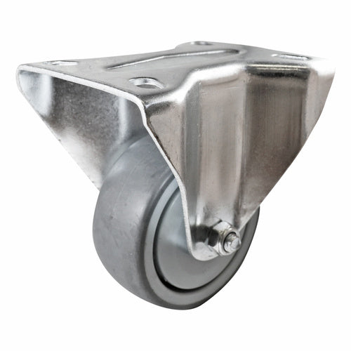 EHI - 80mm Grey Rubber Fixed Plate Castor | I43A34K80